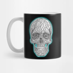 Skull drawing with light blue glow Mug